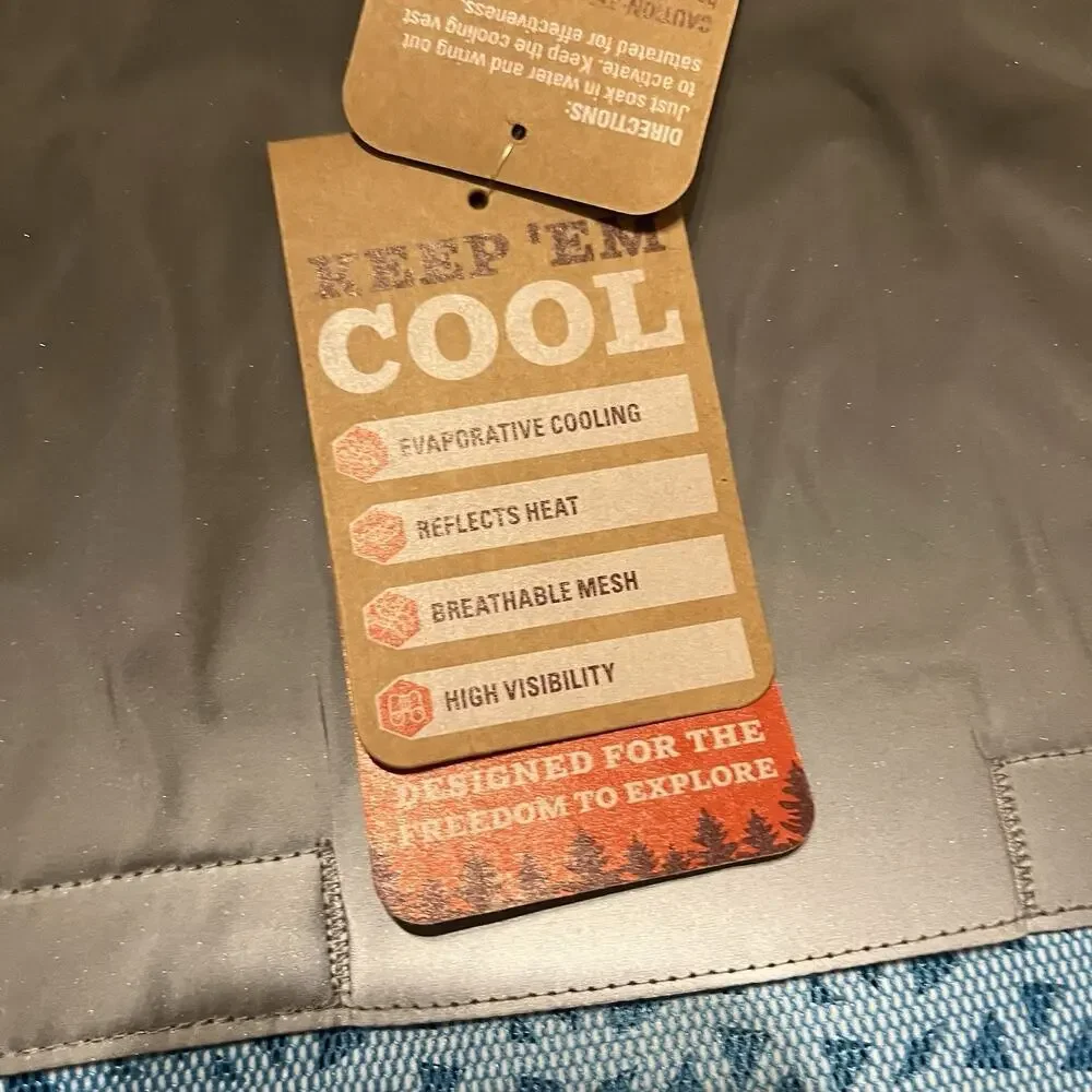 Arcadia Trails NWT Cooling Vest Dog SZ XL Grey Blue High Visibility Breathable